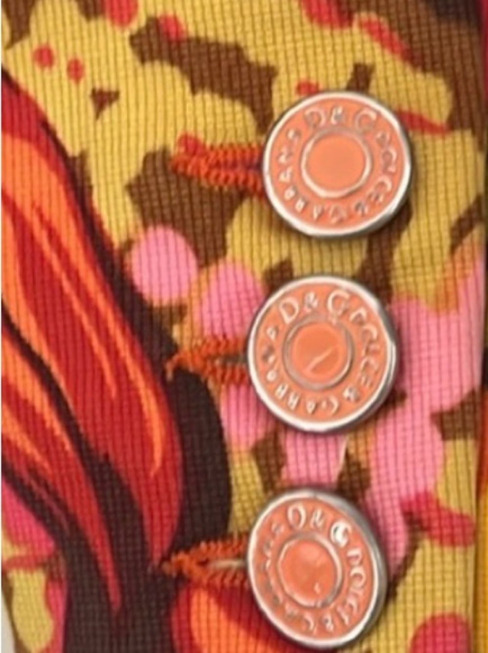 Vintage D&G by Dolce & Gabbana Vibrant Orange Floral Blazer | size 6 - Picture 7 of 16